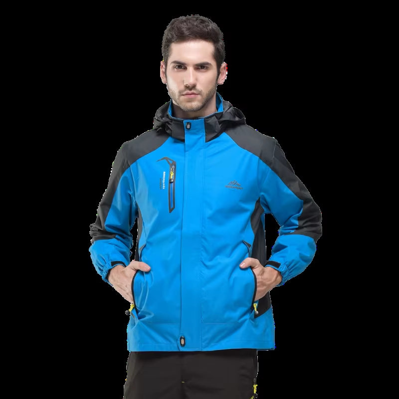 Camping Hiking Jacket Men Autumn Outdoor Sports Coats Climbing Trekking Windbreaker Travel Waterproof Jackets Black